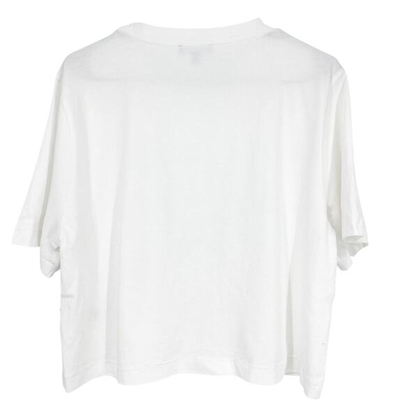 J. Crew Relaxed Lattice Embellished Cropped T-Shirt White Size Medium - Picture 7 of 7